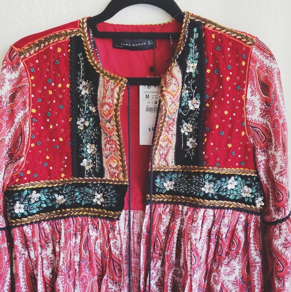 NWT Zara Embellished Velvet Jacket - Picture 5 of 8